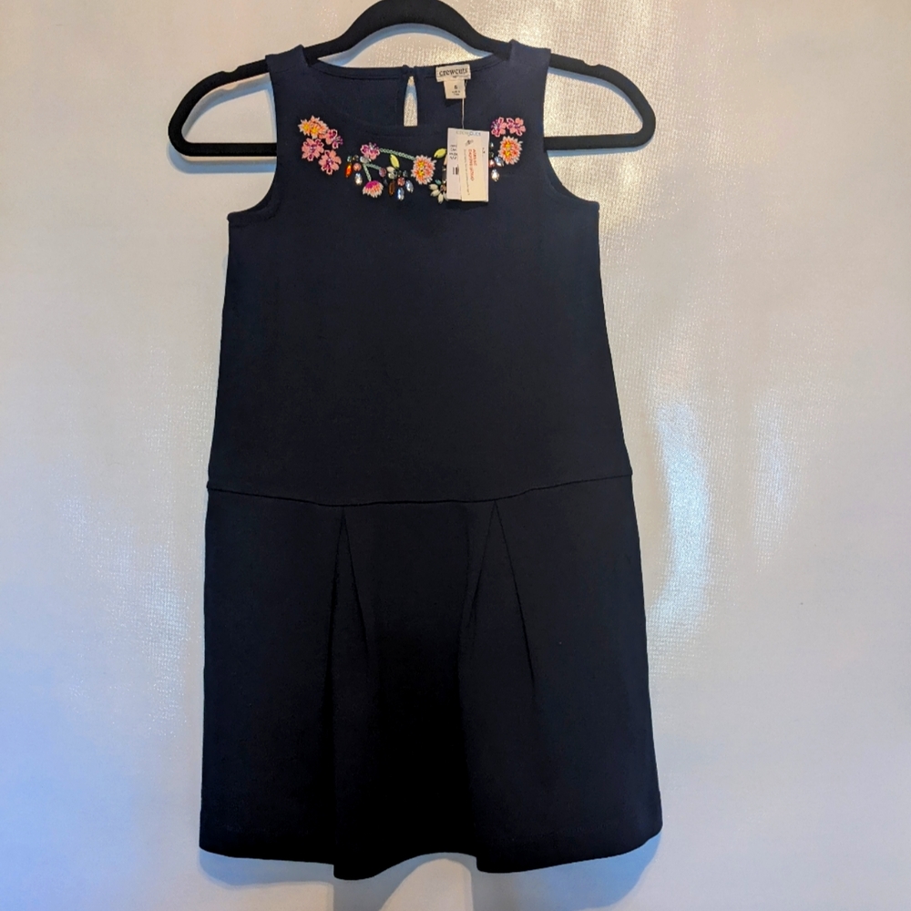 Crewcuts, Navy, Gem embellished girls dress, size 8